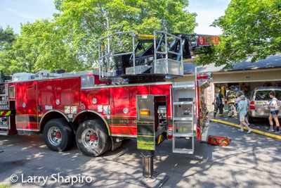 Lincolnshire-Riverwoods FPD firefighters fight an attic fire 6/27/15 at 407 Catbird Lane Larry Shapiro photographer shapirophotography.net